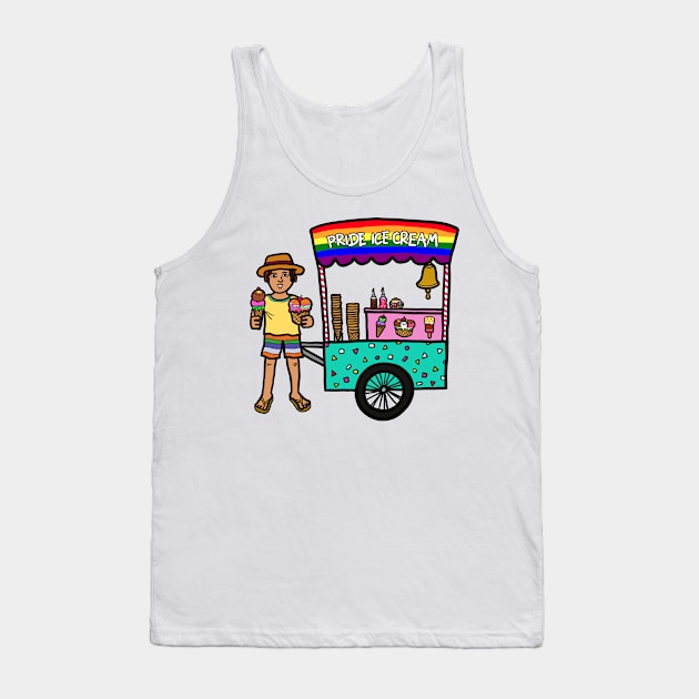 Street food vendor selling gay pride ice cream Tank Top by Nalidsa